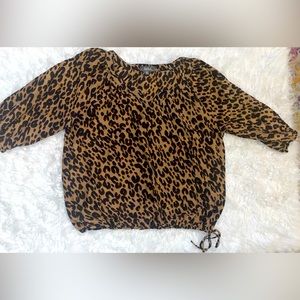 Neiman Marcus leopard print blouse size large
